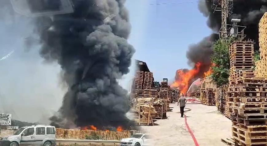 Kocaelide palet fabrikasındaki yangın kontrol altına alındı