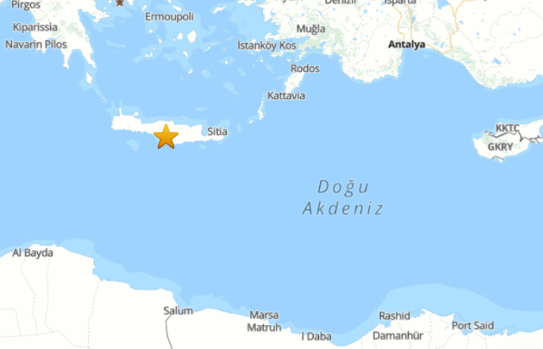 Girit Adasında 5.1 büyüklüğünde deprem