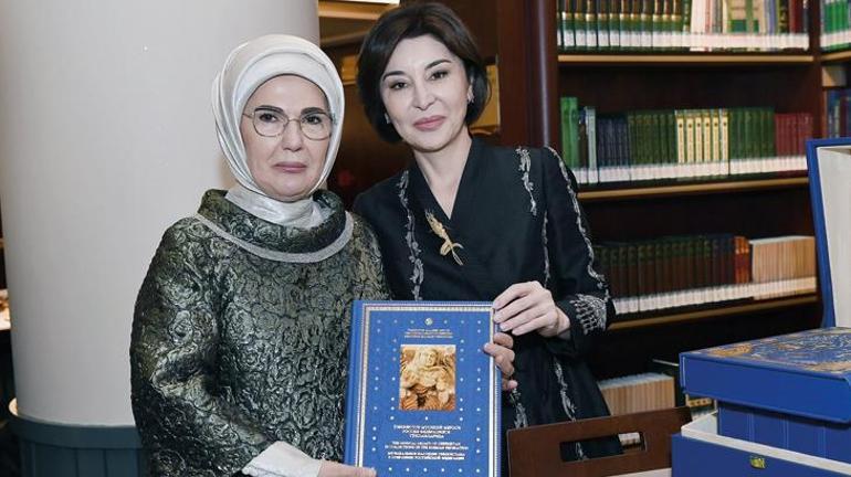 Emine Erdoğan Mirziyoyevin eşi ile bir araya geldi