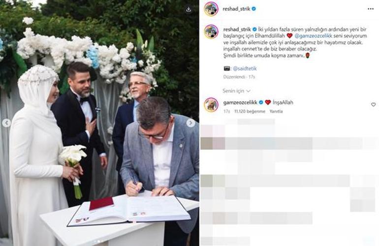 Gamze Özçelik ile nikah masasına oturan Reshad Strikten ilk paylaşım